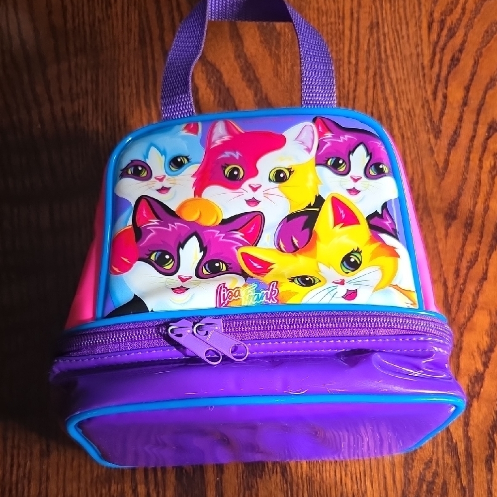 RARE 90S Vintage Colorful Lisa FRANK Cat Lunch Bag